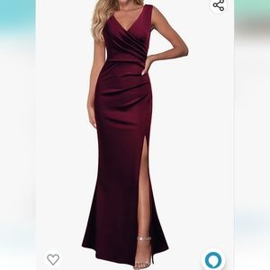 Woosea Sleeveless V Neck Split Evening Cocktail Dress